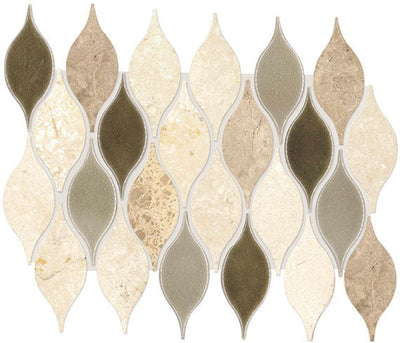 Daltile Decorative Accents 10" x 13" Lumia Leaf Gray Natural Stone Mosaic