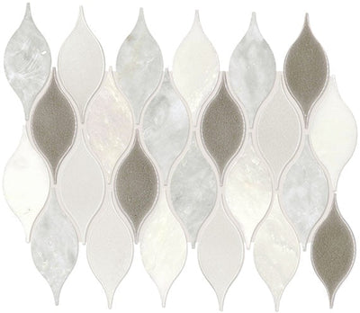 Daltile Decorative Accents 10" x 13" Lumia Leaf Beige Natural Stone Mosaic