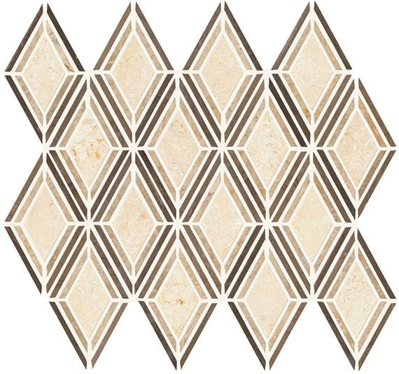 Daltile Decorative Accents 11.5" x 12" Argyle Blend Grey Natural Stone Mosaic