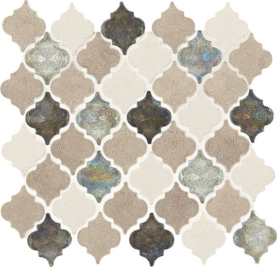 Daltile Decorative Accents 11" x 13" Blanc Et Beige Natural Stone Mosaic