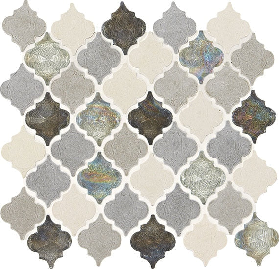 Daltile Decorative Accents 11" x 13" Gris Et Blanc Natural Stone Mosaic