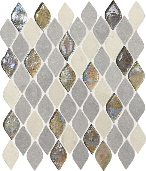 Daltile Decorative Accents 12" x 14" Gris Et Blanc Natural Stone Mosaic