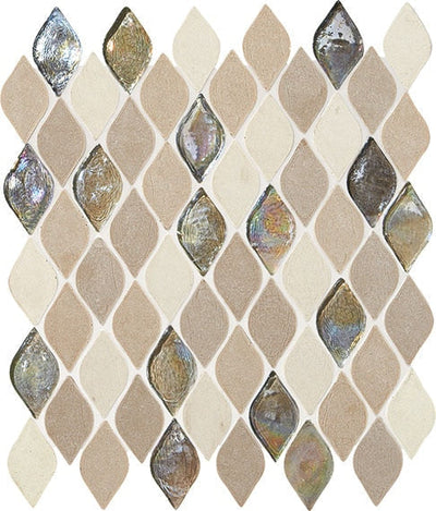 Daltile Decorative Accents 12" x 14" Blanc Et Beige Natural Stone Mosaic