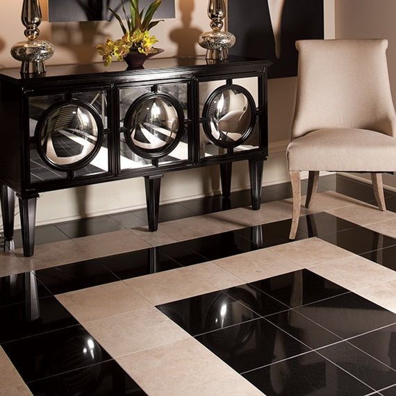Mohawk® Absolute Black 12 x 12 Granite Floor and Wall Tile Mohawk® Absolute Black 12 x 12 Granite Floor and Wall Tile
