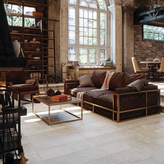 Daltile Ironcraft 24" x 24" Phosphor White Porcelain Tile
