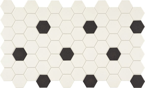 Daltile Keystones 2" Hexagon Dot 12" x 24" Porcelain Mosaic