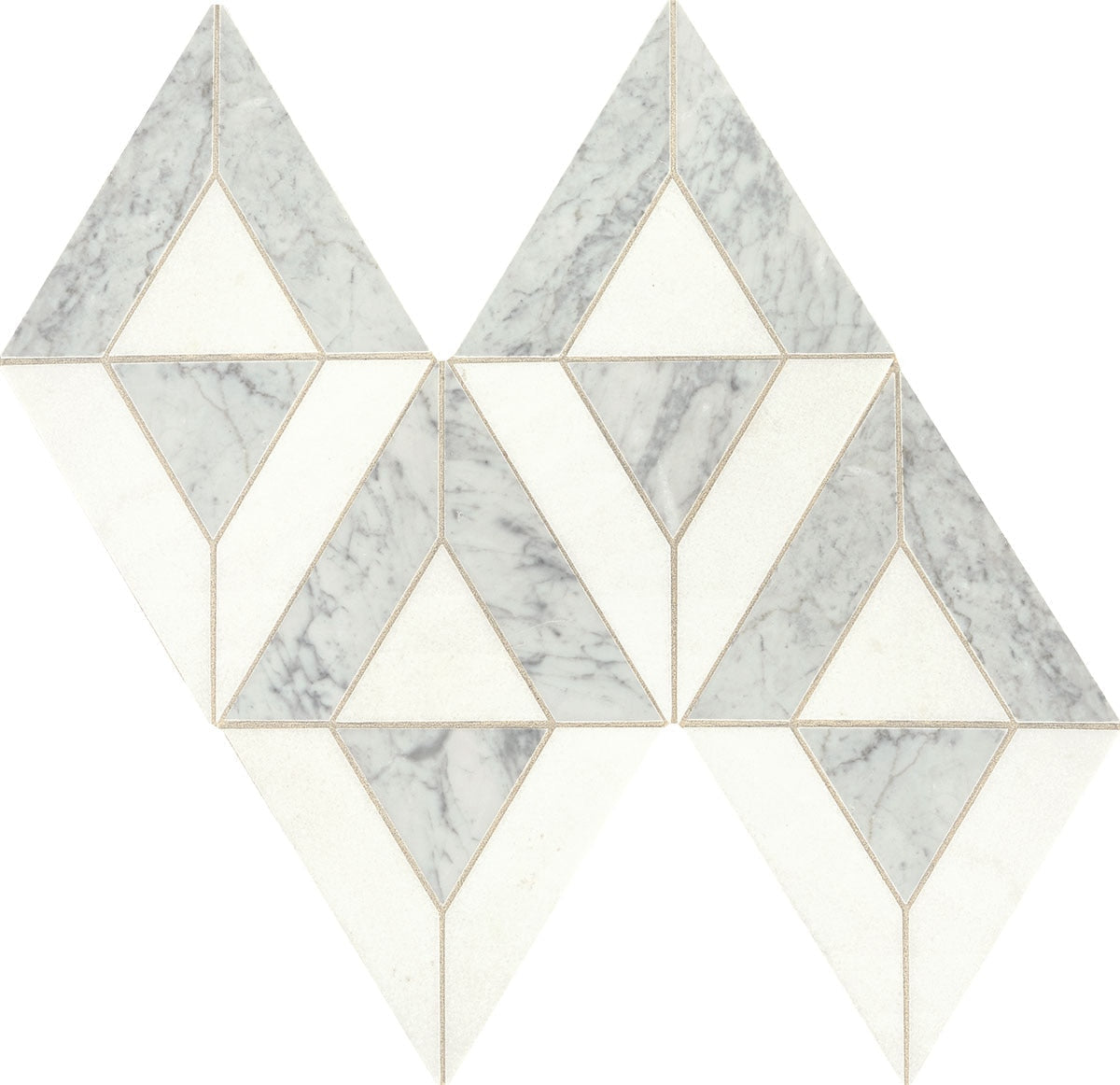 Daltile Lavaliere 10" x 18" Carrar White Thassos White Natural Stone Mosaic