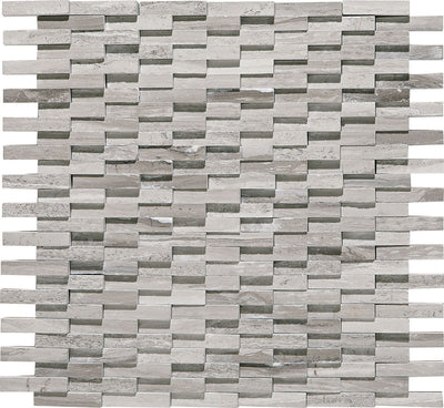 Daltile Limestone Mosaic 12" x 12" Chenille White Cladding Limestone Mosaic