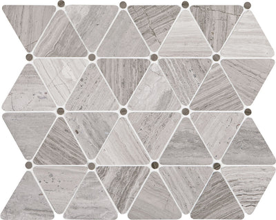 Daltile Limestone Mosaic 12" x 12" Chenille White Triangle Limestone Mosaic
