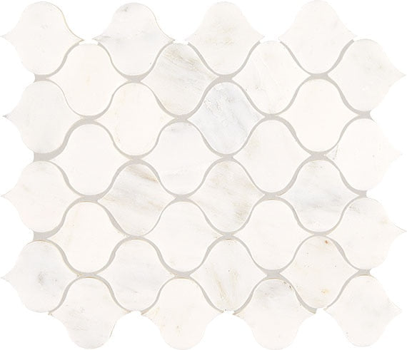 Daltile Marble 11.25" x 12.75" First Snow Elegance Polished Marble Mosaic