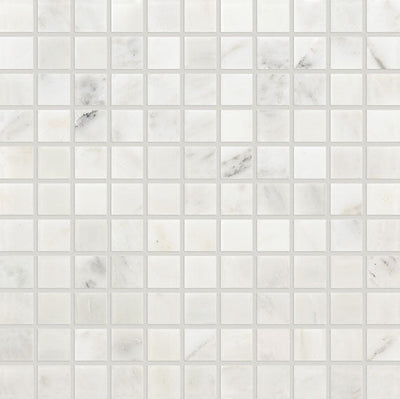Daltile Marble 1 x 1 12" x 12" First Snow Elegance Honed Marble Mosaic