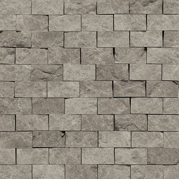Daltile Marble 1 x 2 12" x 12" Silver Screen Polished Marble Mosaic