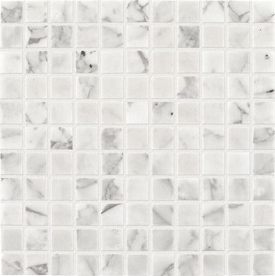 Daltile Marble 2 x 2 12" x 12" First Snow Elegance Honed Marble Mosaic