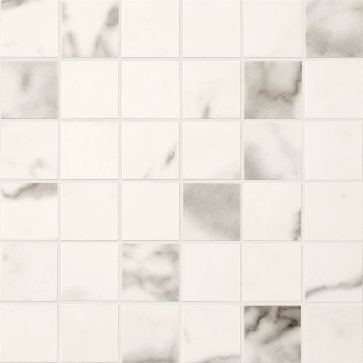 Daltile Marble Attache 2 x 2 11.75" x 11.75" Calacatta Porcelain Mosaic