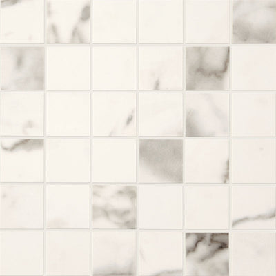 Daltile Marble Attache 2 x 2 11.75" x 11.75" Calacatta Porcelain Mosaic