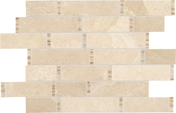Daltile Marble Random Linear 11" x 18" Meili Sand Polished Marble Mosaic