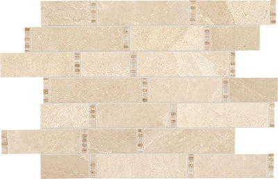 Daltile Marble Random Linear 11" x 18" Meili Sand Polished Marble Mosaic