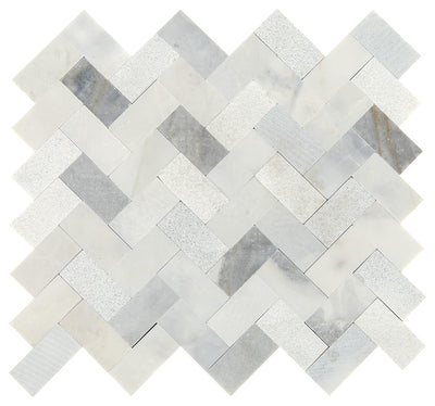 Daltile Minute Mosaix 1 x 2 11" x 11" Daphne White Natural Stone Mosaic