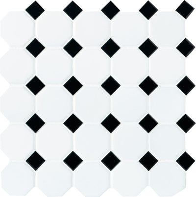 Daltile Octagon & Dot 12" x 12" Ceramic Mosaic
