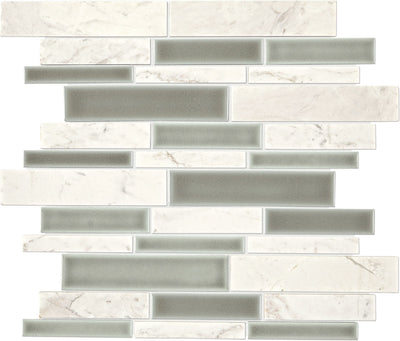 Daltile Raine 11.25" x 11.75" Stratus White Blend Marble Mosaic