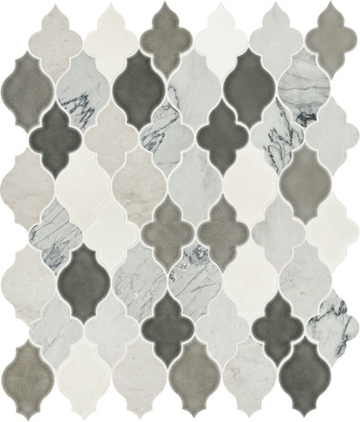 Daltile Raine 11.25" x 13.37" Cumulus Grey Blend Marble Mosaic