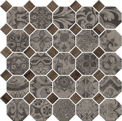 Daltile Rhetoric 12" x 12" Composition Grey Mix Porcelain Mosaic