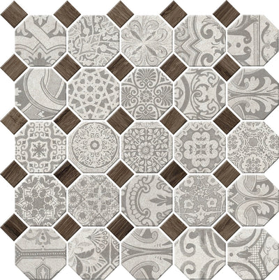 Daltile Rhetoric 12" x 12" Aristotle White Mix Porcelain Mosaic