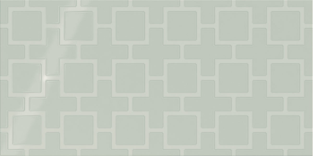 Daltile Showscape Square Lattice Pattern 12" x 24" Crisp Blue Ceramic Tile