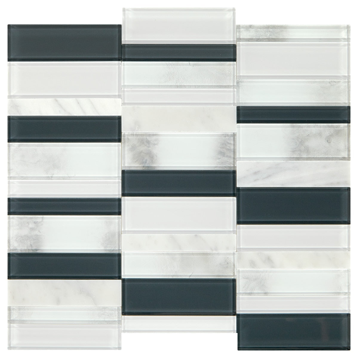 Daltile Simplystick Mosaix 11.81" x 11.81" Chenille White And Glass Blend Stone & Glass Mosaic