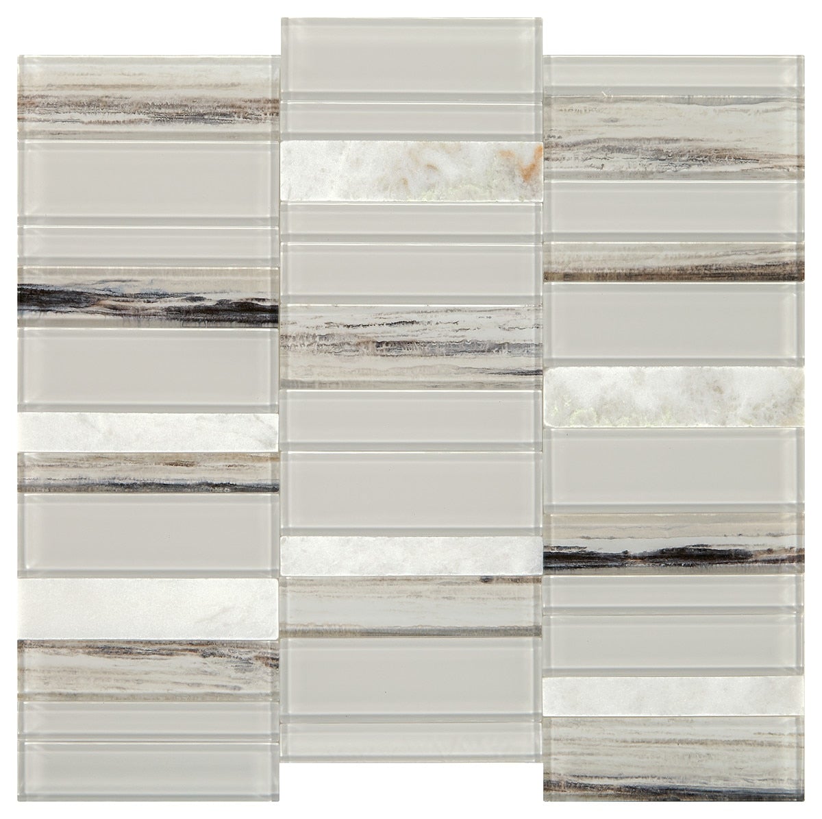 Daltile Simplystick Mosaix 11.81" x 11.81" Stormy Mist And Glass Blend Stone & Glass Mosaic