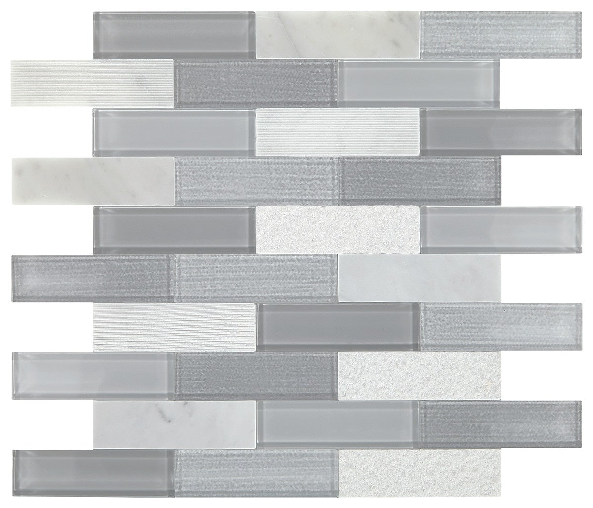 Daltile Simplystick Mosaix 11" x 11" Stormy Mist And Glass Blend Stone & Glass Mosaic