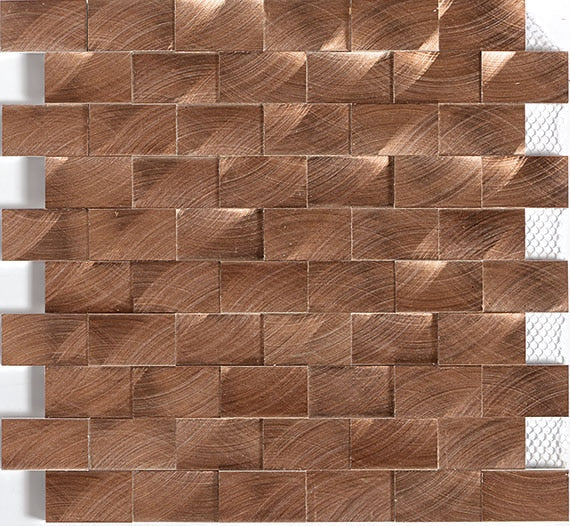Daltile Structure 1 x 2 11.8" x 11.8" Copper Metal Mosaic
