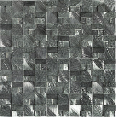 Daltile Structure 3D Block 11.8" x 11.8" Gunmetal Metal Mosaic