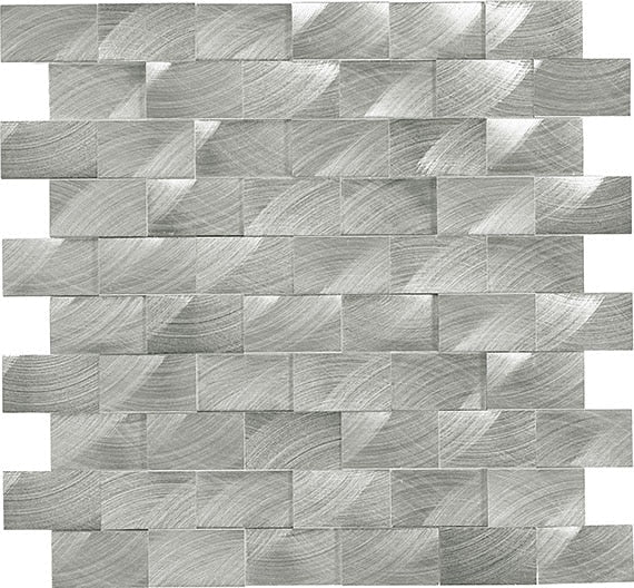 Daltile Structure 3D Brick Joint 11.8" x 11.8" Steel Metal Mosaic