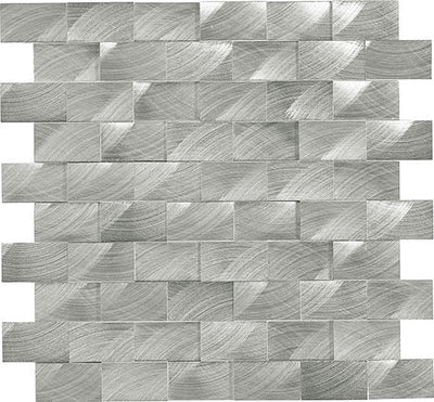 Daltile Structure 3D Brick Joint 11.8" x 11.8" Steel Metal Mosaic