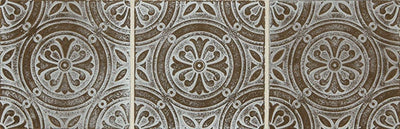 Daltile Vintage Metals 4" x 4" Whitewash Classic Bronze Rosette Metal Tile
