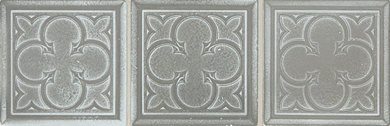 Daltile Vintage Metals 4" x 4" Whitewash Titanium Clover Metal Tile