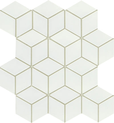 Emser Concept 10" x 12" White Cube Glass Mosaic