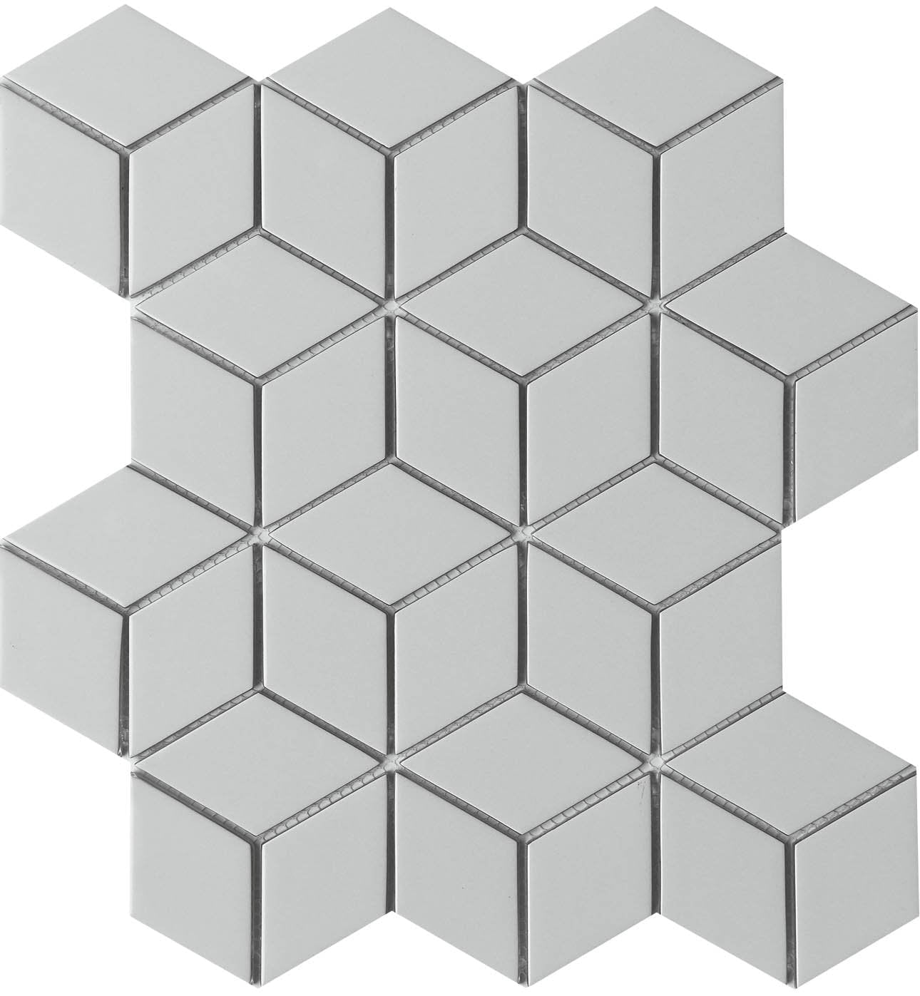 Emser Concept 10" x 12" Gray Cube Glass Mosaic