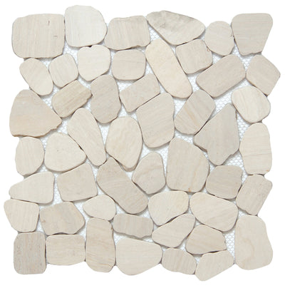 Emser Cultura 12" x 12" Pebble Ivory Natural Stone Mosaic