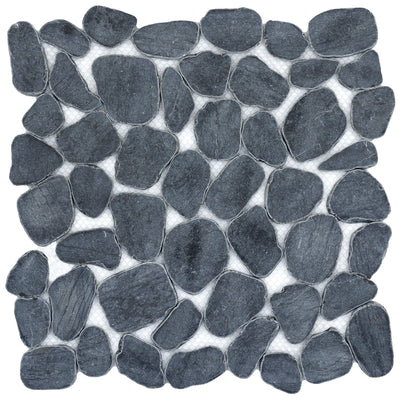 Emser Cultura 12" x 12" Pebble Black Natural Stone Mosaic