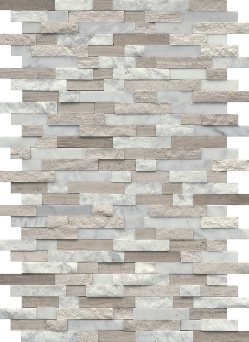 Emser Feature 12" x 18" Silver Natural Marble Mosaic