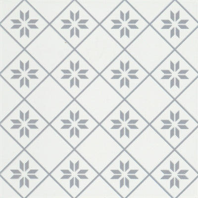 Emser Geometry 10" x 10" Petal Gray Porcelain Tile