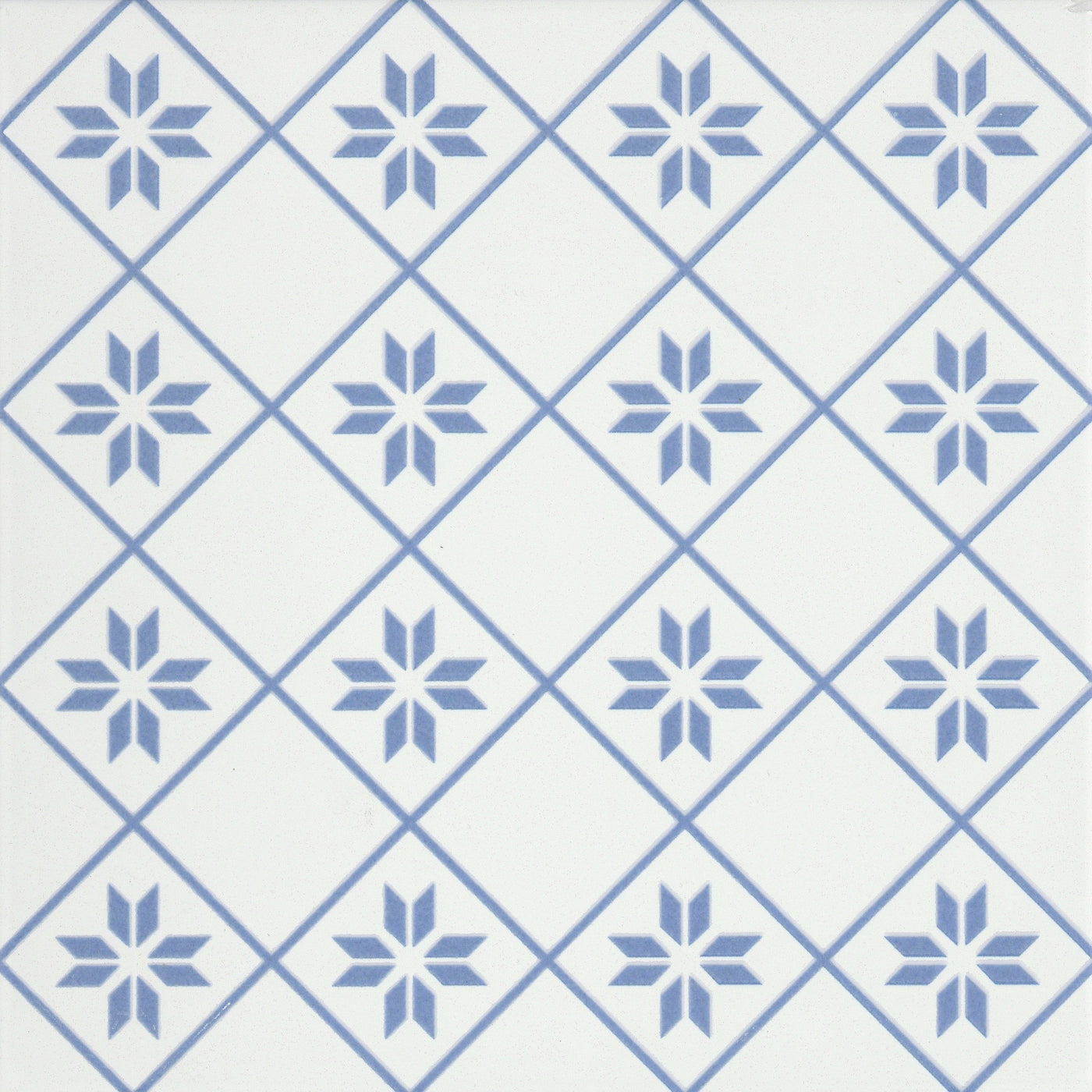 Emser Geometry 10" x 10" Petal Blue Porcelain Tile
