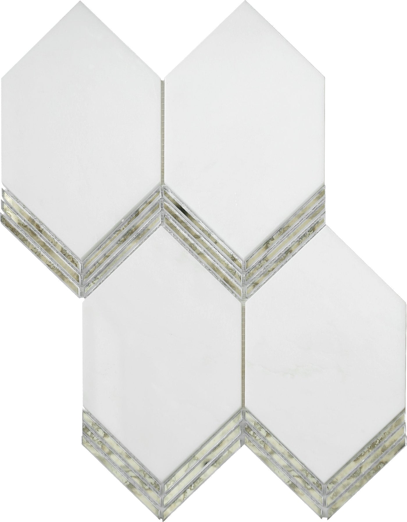Emser Intrigue 11" x 15" Mirror Picket Marble Mosaic