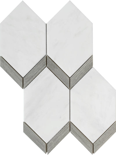 Emser Intrigue 11" x 15" Gray Picket Marble Mosaic