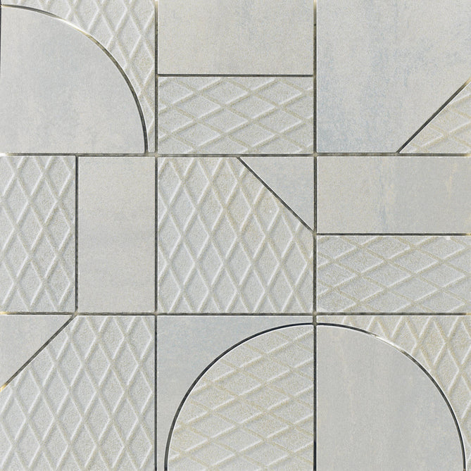 Emser Ironworx 12" x 12" White Porcelain Mosaic
