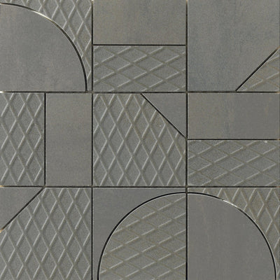 Emser Ironworx 12" x 12" Gray Porcelain Mosaic