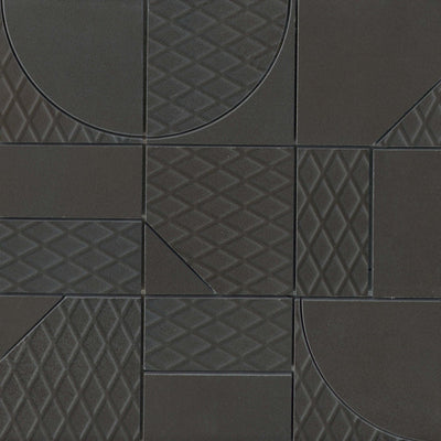 Emser Ironworx 12" x 12" Carbon Porcelain Mosaic