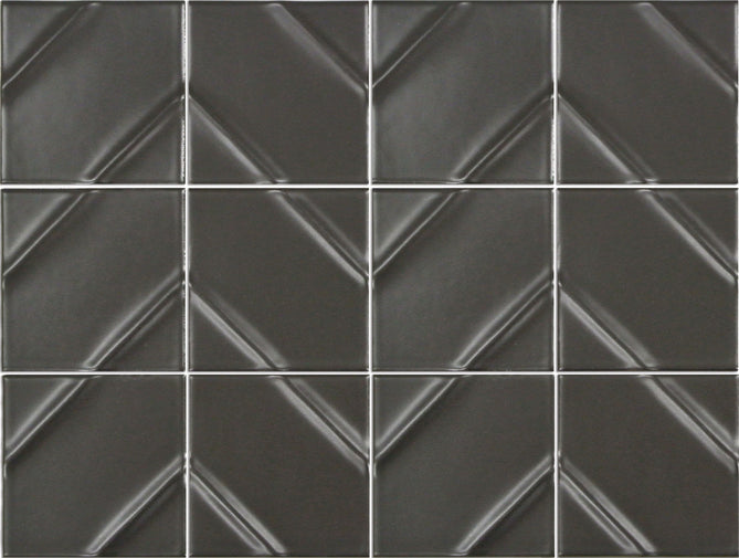 Emser Kumito 12" x 16" White Chevron Ceramic Mosaic